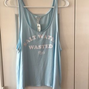 PINK Soft Light Blue Tank Top Size Large NWT
